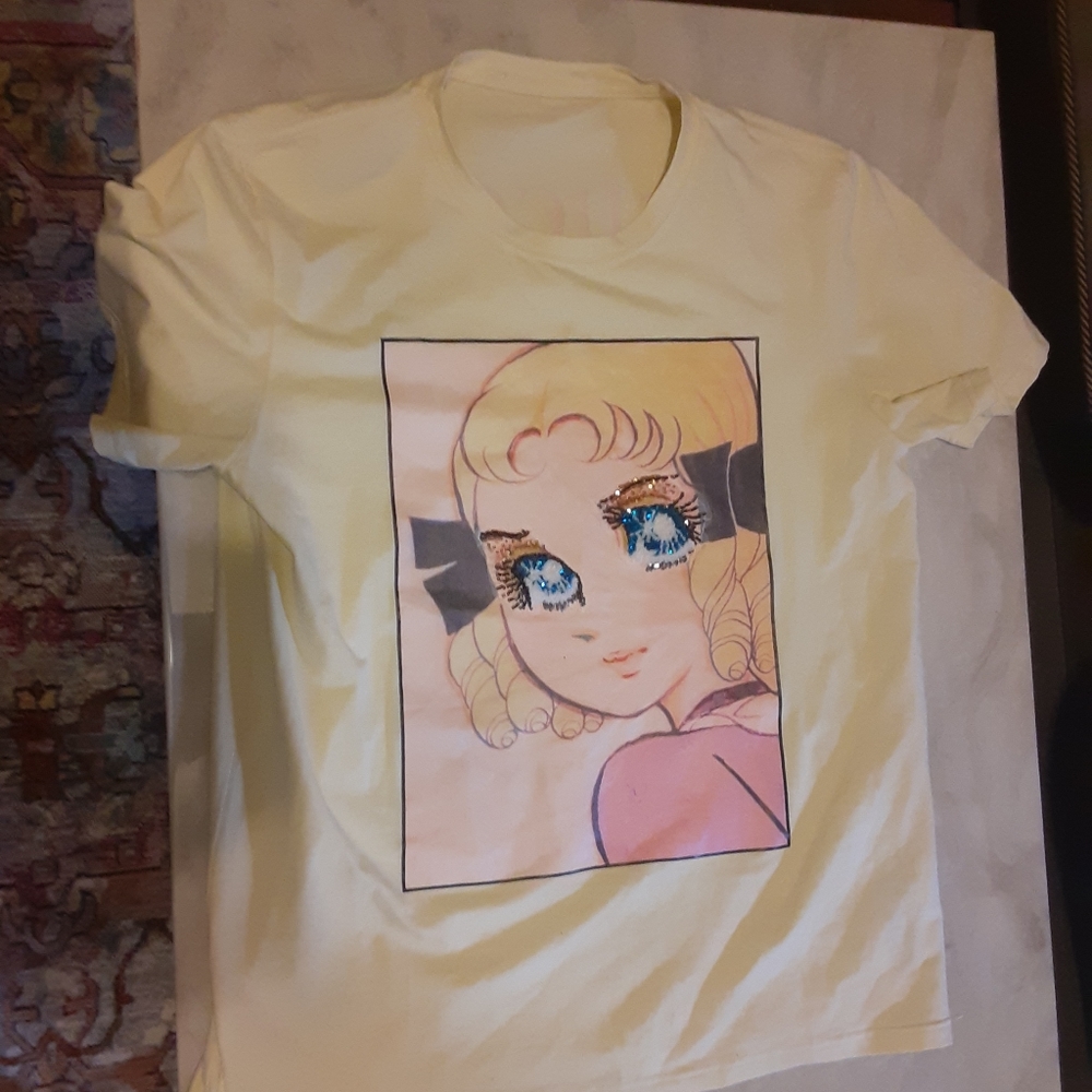 A graphic short sleeved shirt.